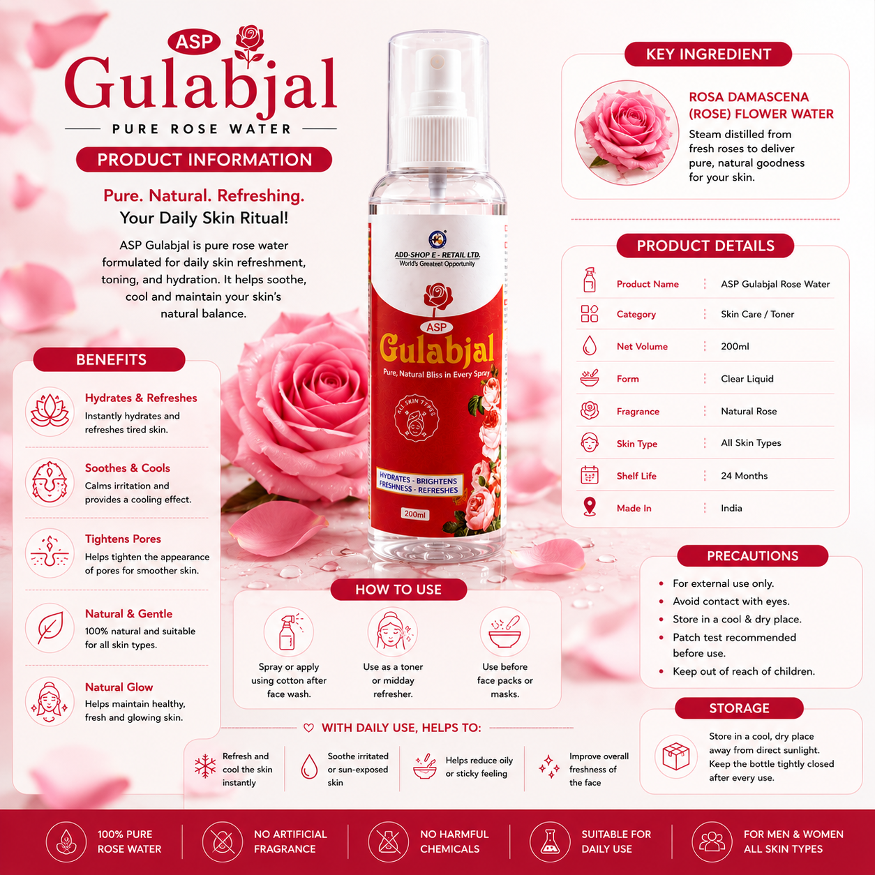 ASP Gulabjal Rose Water Spray