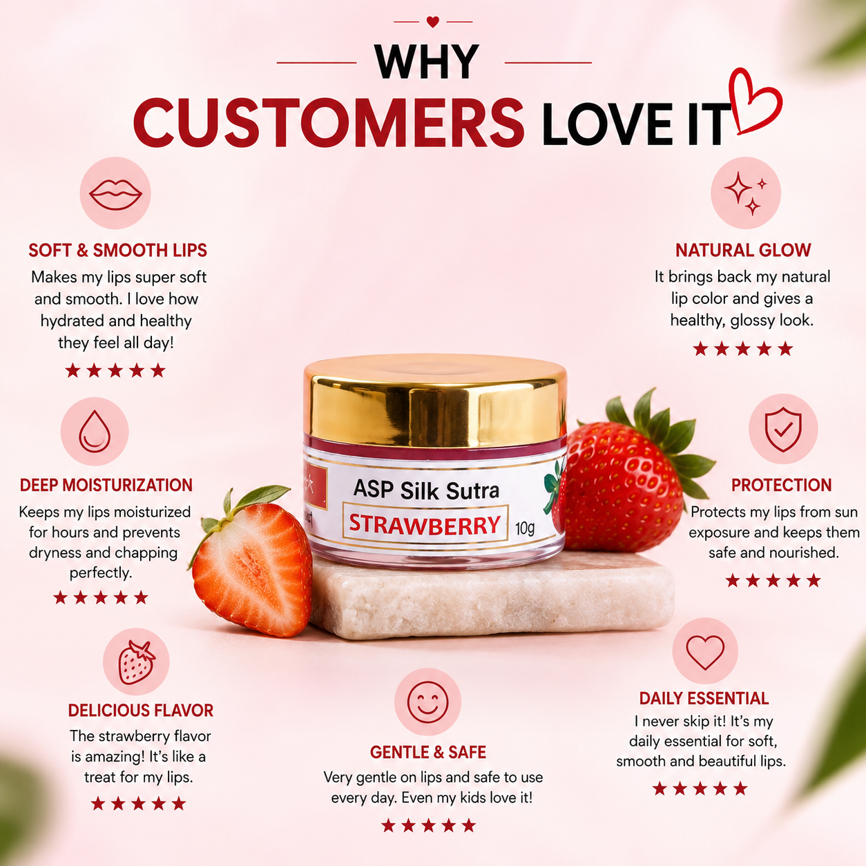 ASP Silk Sutra Strawberry Edible Lip Balm