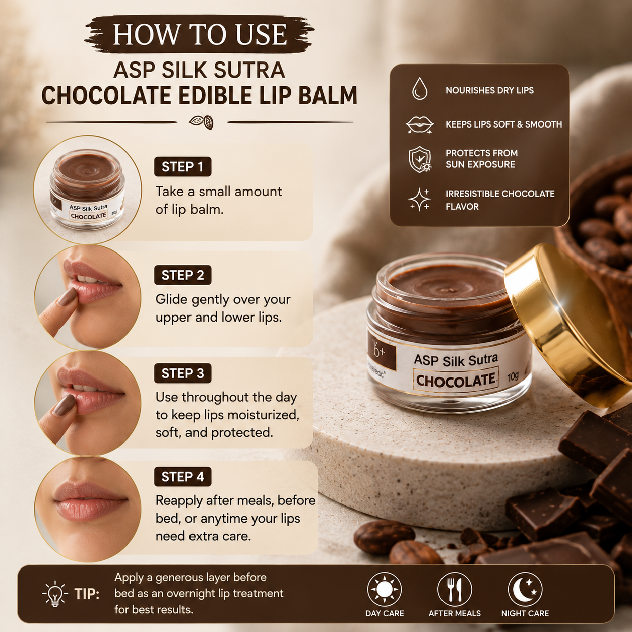 ASP Silk Sutra Chocolate Edible Lip Balm