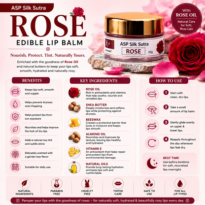 ASP Silk Sutra Rose Edible Lip Balm