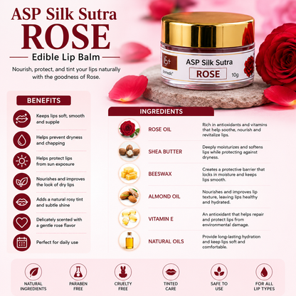 ASP Silk Sutra Rose Edible Lip Balm