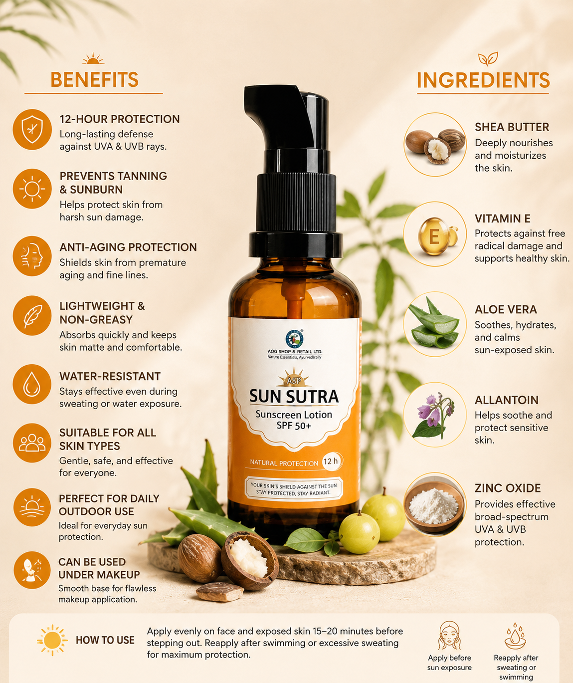 ASP Sun Sutra Sunscreen Lotion SPF 50+