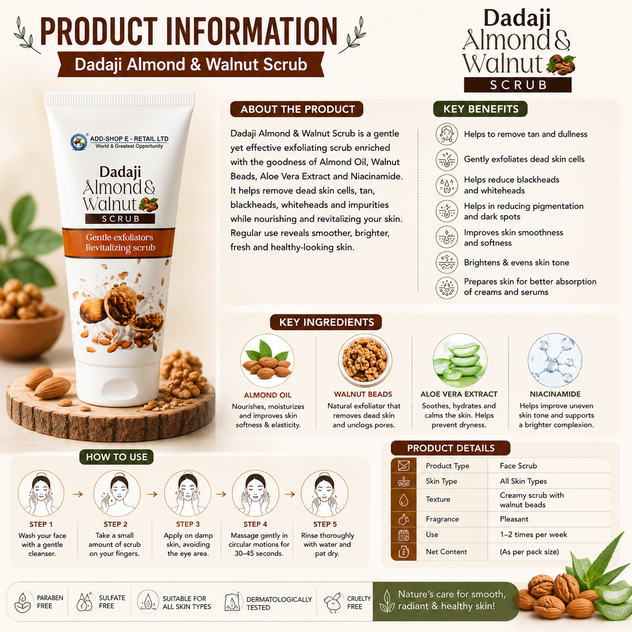 Dadaji Almond &amp; Walnut Scrub