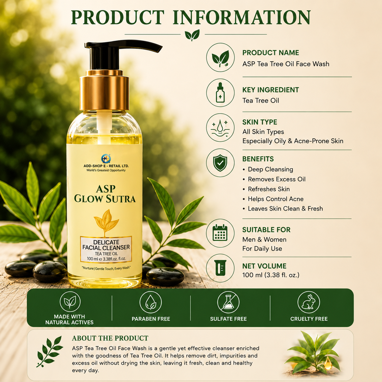 ASP Glow Sutra Tea Tree Face Wash