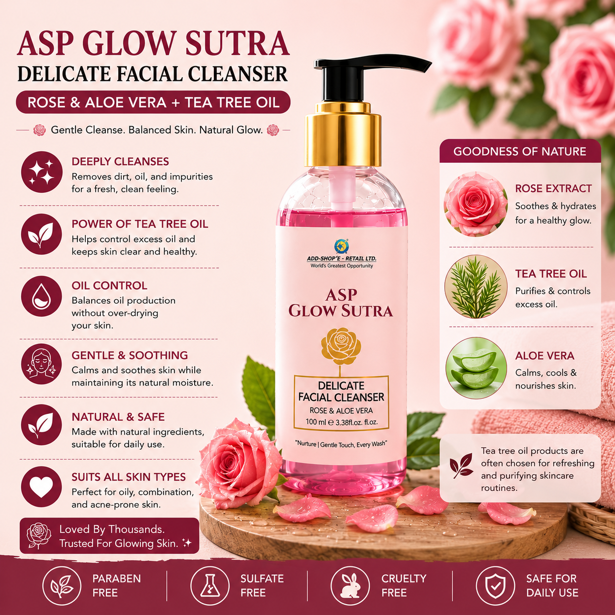 ASP Glow Sutra Rose Face Wash