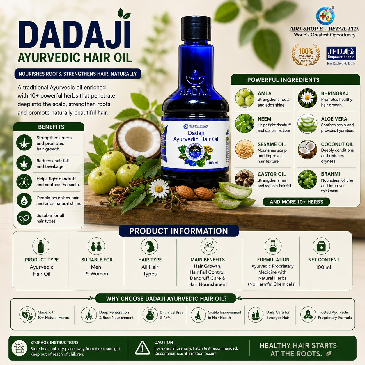 DADAJI Ayurvedic Hair Oil