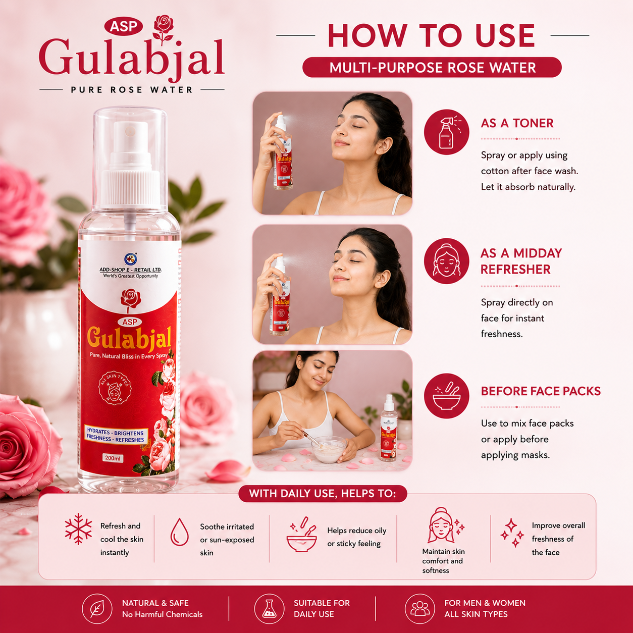 ASP Gulabjal Rose Water Spray