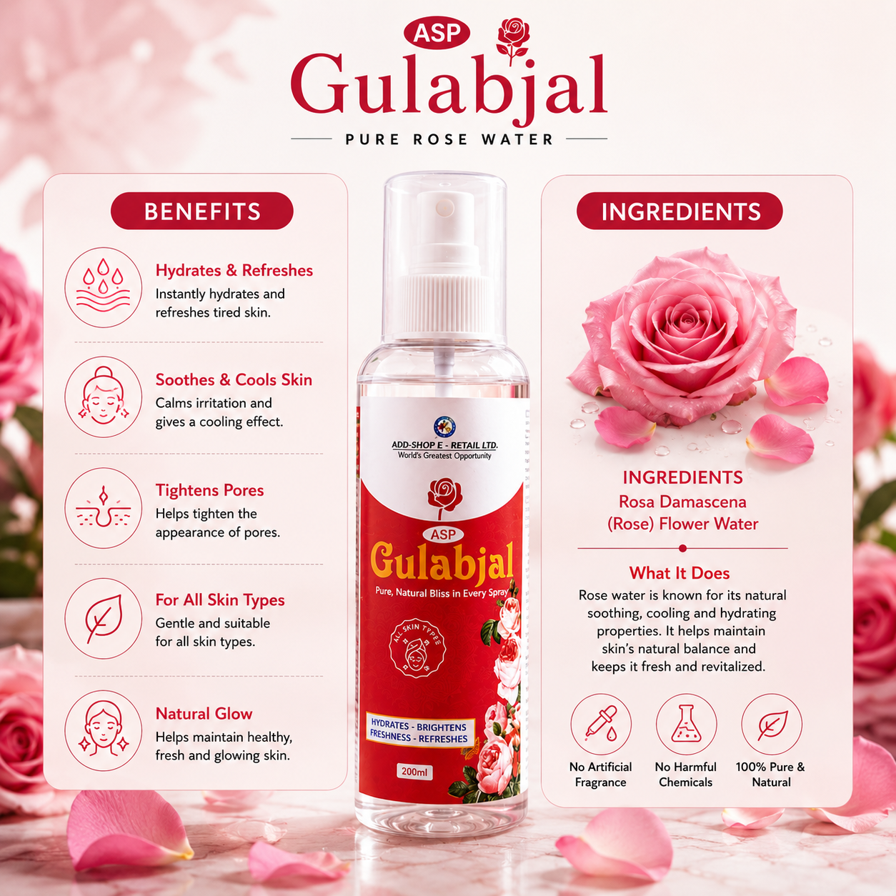 ASP Gulabjal Rose Water Spray