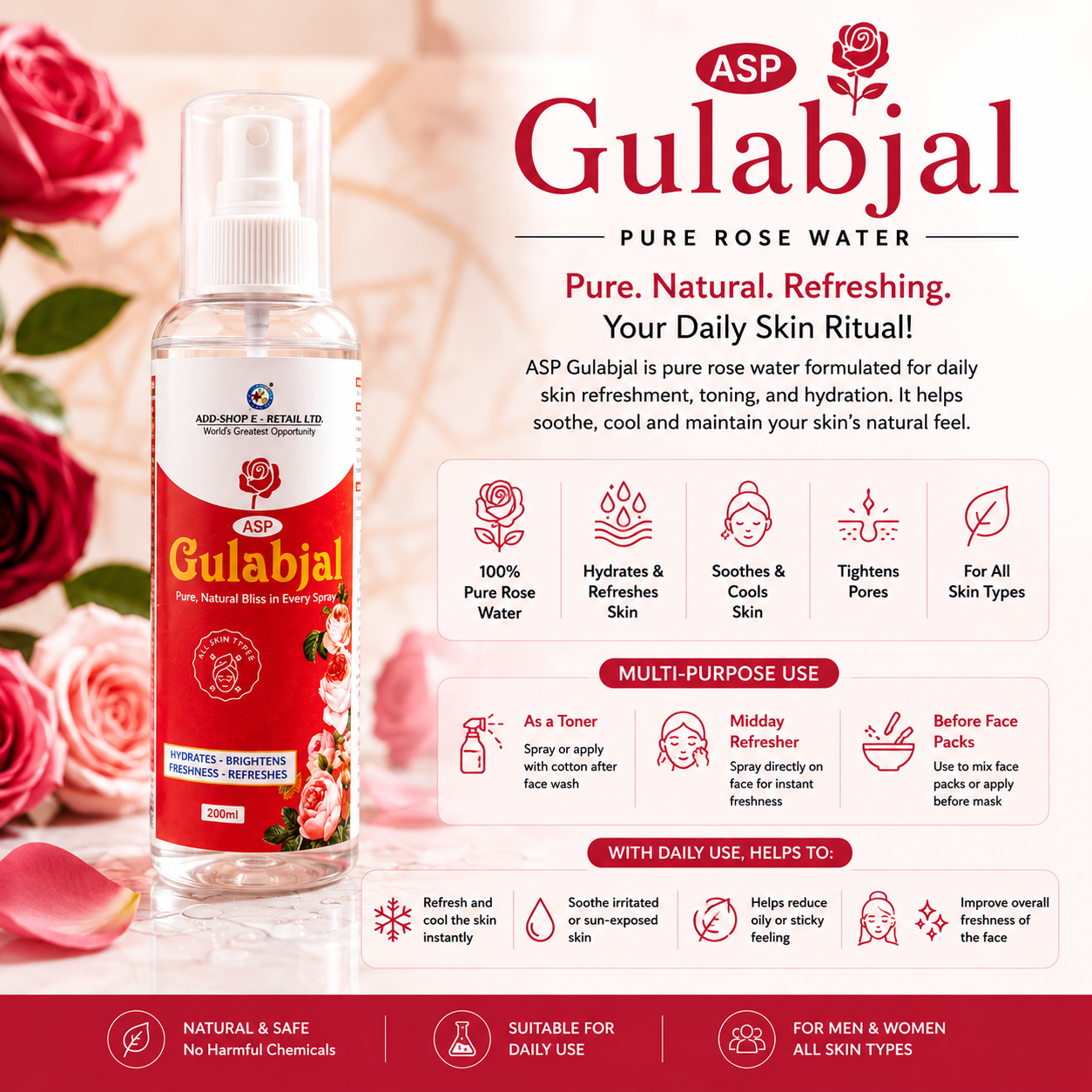 ASP Gulabjal Rose Water Spray